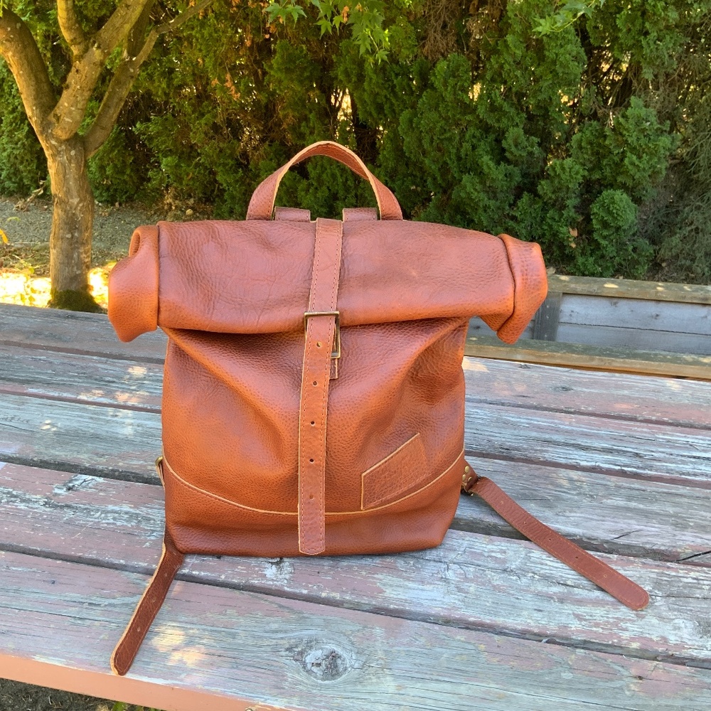 New with tags Portland Leather Roll Backpack Sedona Color